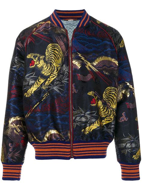 gucci leather bomber jackets for men|gucci tiger bomber jacket.